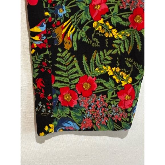 Soft Surroundings In Bloom Floral Slim Ankle Pants Women sz M Black Boho funky - Picture 3 of 11